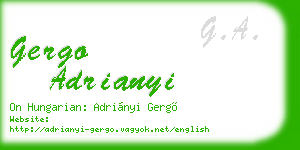 gergo adrianyi business card